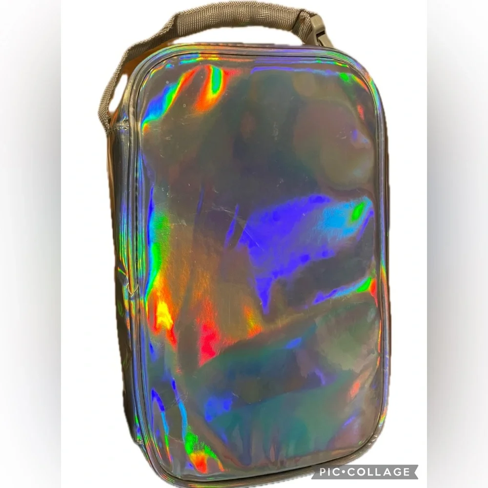 NWOT Holographic Zipper lunch bag